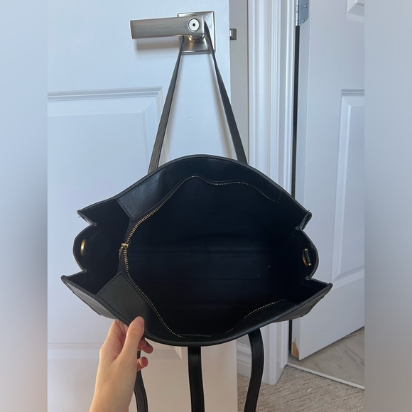 Mango black leather tote bag 15” by 11.5” by 5.5” - Picture 5 of 7